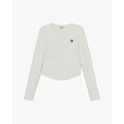 MLB - Áo croptop nữ cổ tròn tay dài Vintage_3FTSB0861-50IVS