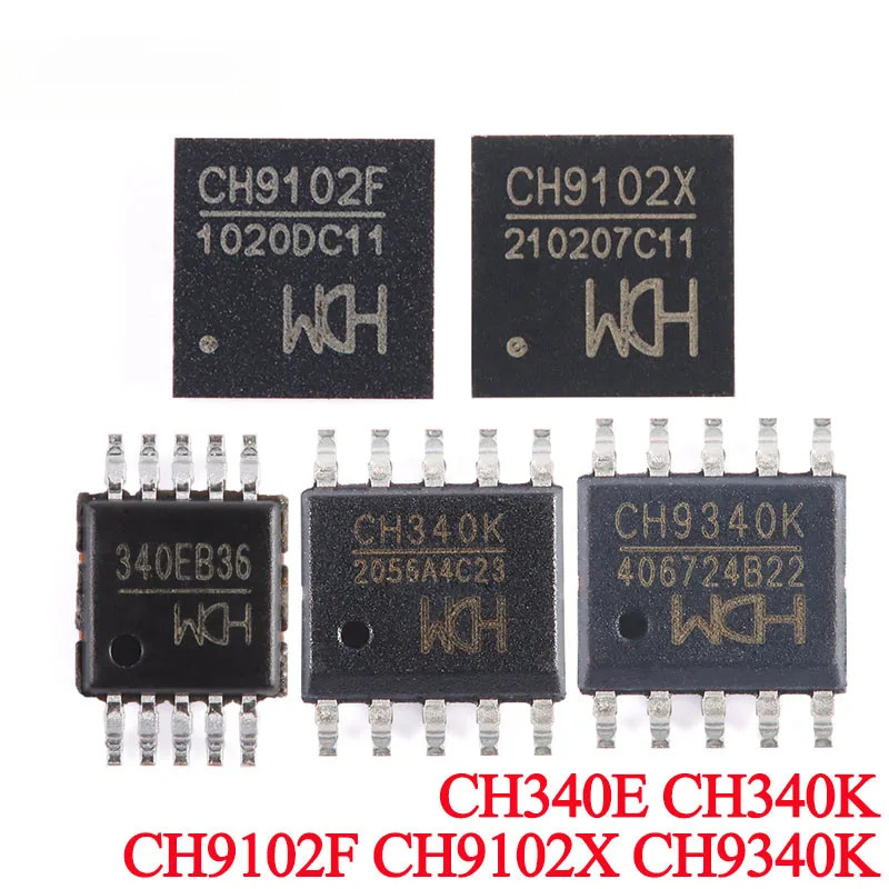 5 Cái / lốc CH340E MSOP-10 CH340K CH9340K ESSOP-10 CH9102F QFN-24 CH9102X QFN-28 CH340 CH9102 CH9340