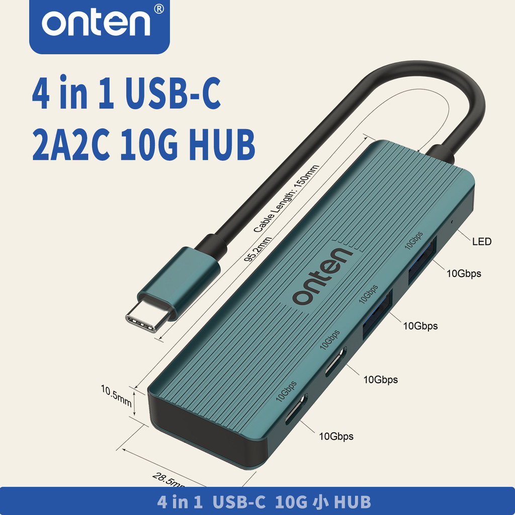 ONTEN / ✾ USB 3.2 Gen 2 Type-C Hub, 2A2C, 10G USB-C 10G HUB
