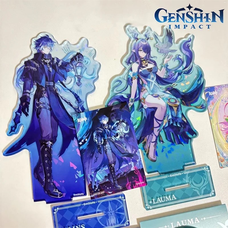 Standee Genshin Impact mô hình mica Lauma Flins trang trí bàn học anime acrylic figure quà tặng fan 