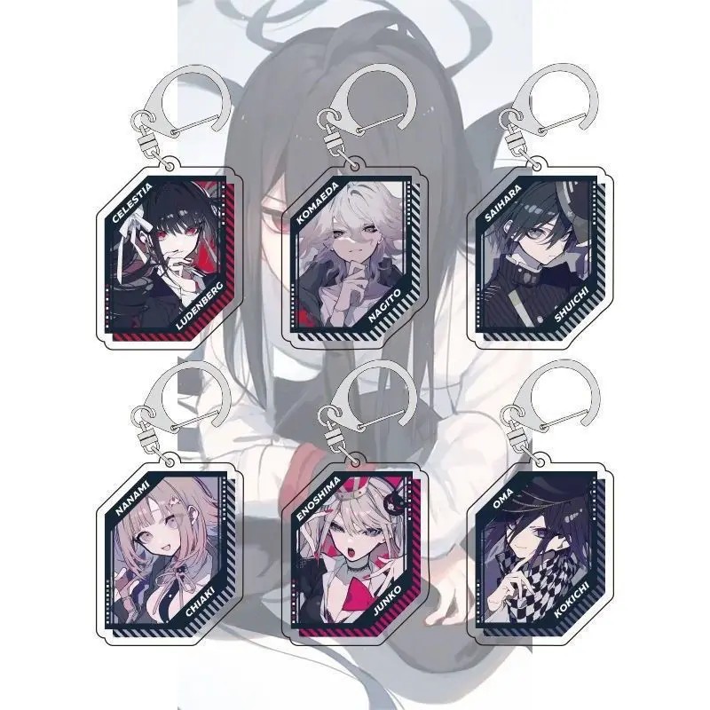 Móc khóa Danganronpa acrylic mica Celestia Ludenberg Junko Enoshima Chiaki Nanami Kokichi Nagito phụ