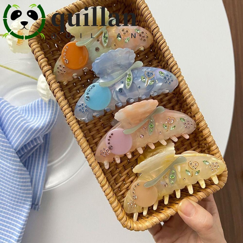 Kẹp Tóc Quillan Acetate Hoa, Kẹp Tóc Thạch Anh Đào Acetate, Kẹp Hình Cá Mập Dễ Thương Cho Ngày Thườn