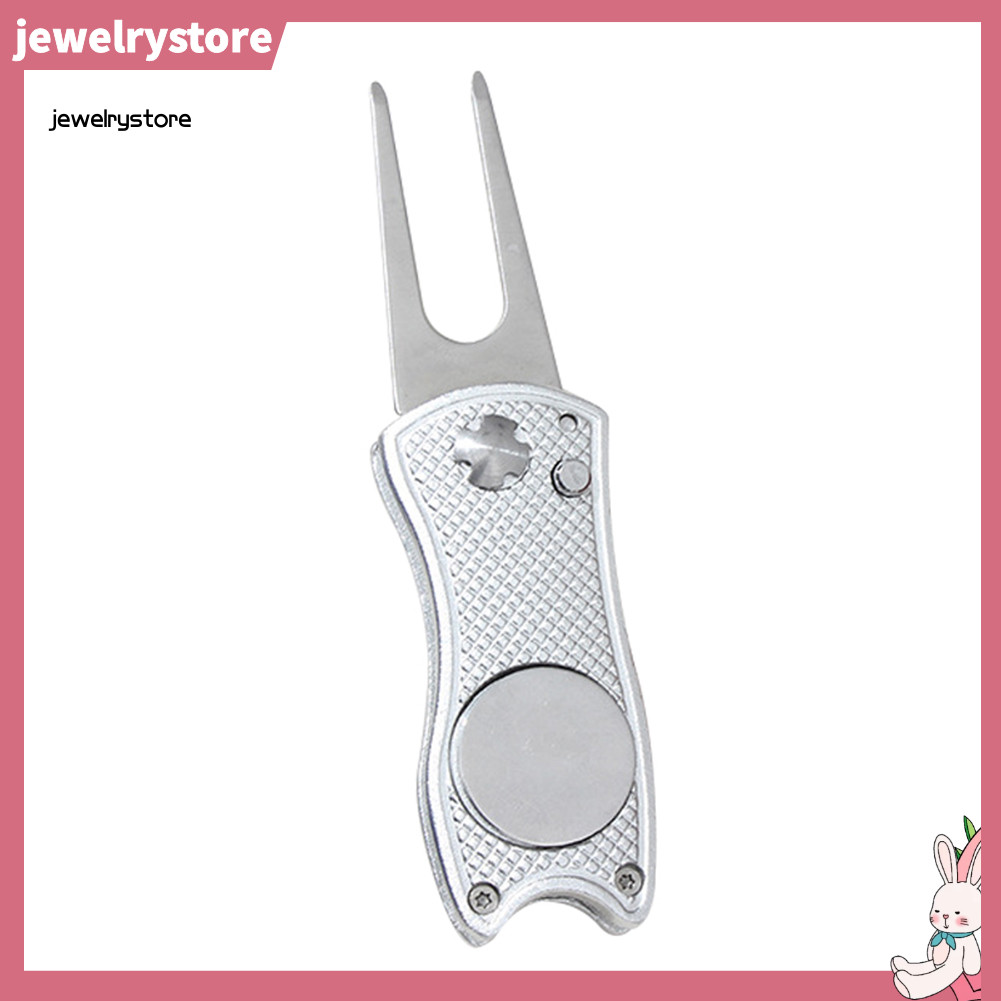 JET Có Thể Gập Lại Thép Không Gỉ Bóng Đánh Dấu Golf Divot Tool Pitch Groove Repair Cleaner
