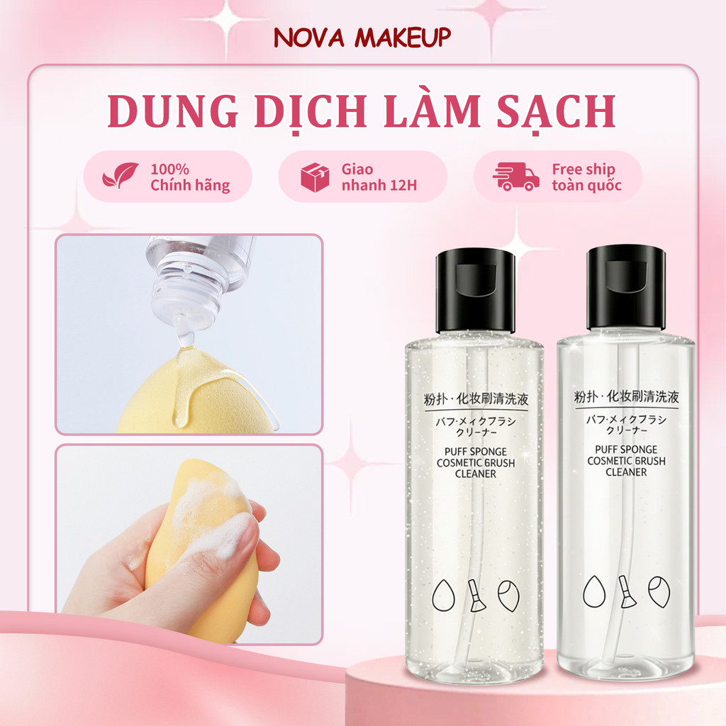Nước Giặt Cọ Mút Trang Điểm 50ml, Nước Rửa Cọ, Làm Sạch Nhanh, Gel Làm Sạch Dịu Nhẹ Cho Dụng Cụ Make