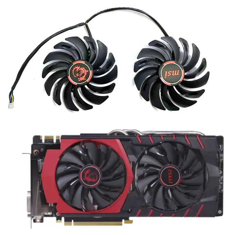 Quạt làm mát Card đồ họa HL NEW95mmPLD10010S12HHRX4704PIn, Thích hợp cho MSI GTX9609709501060Card đồ