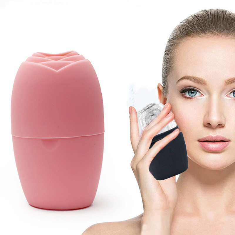 Cao Su Mềm Ice Roller Ice Roller Ice Roller Facial Swelling Massage Hoa Hồng Silicone Ice Tray