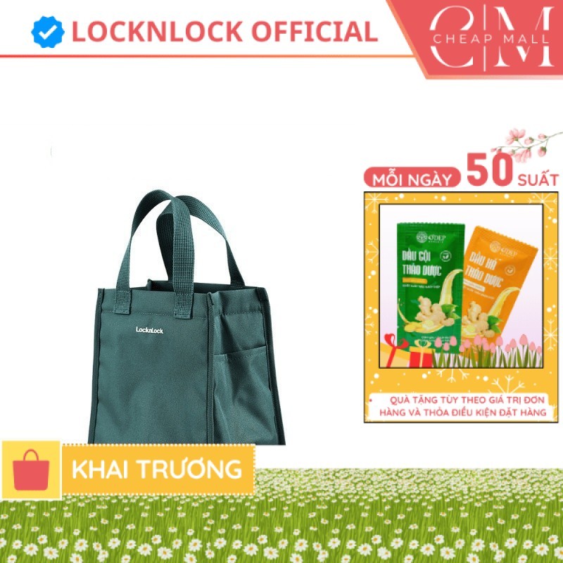Túi đựng bộ hộp cơm LocknLock Daily Cooler Bag, Hàng Chính Hãng, Màu xanh lá HWB820 HWB820GRN - CHEA
