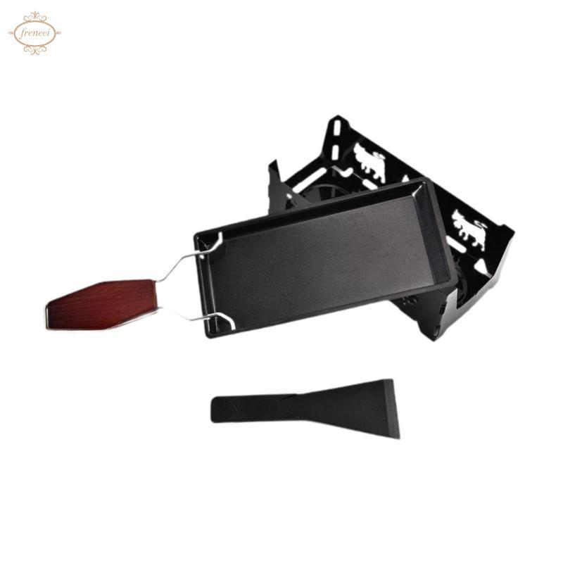 Bộ Raclette Phô Mai Thép Carbon Chống Dính BBQ Có Tay Cầm Thìa Mini Xoay Phô Mai Nướng Khay Di Động