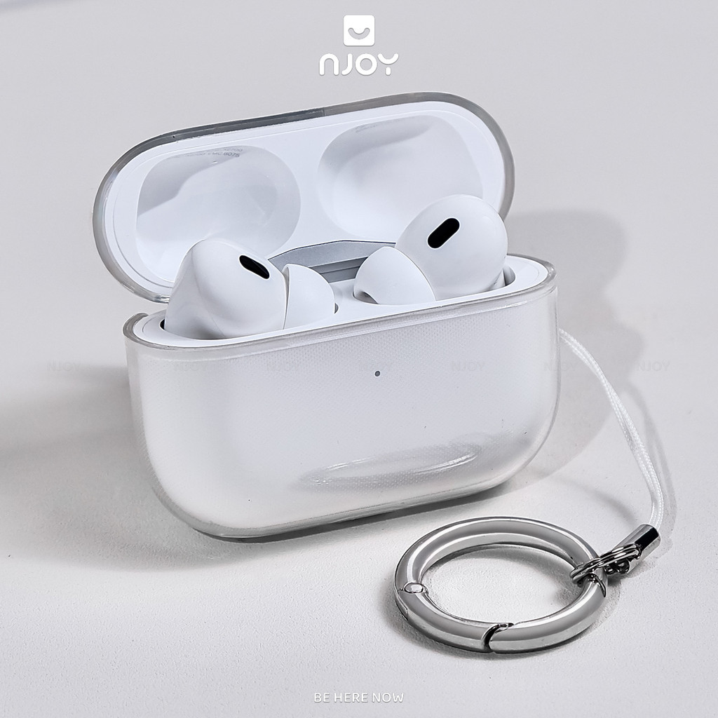 Ốp Trong Suốt Ôm Sát Siêu Kín Chống Hở Nắp Đậy Kèm Móc Khoá Cho Airpods Pro 3 2 Njoyshop