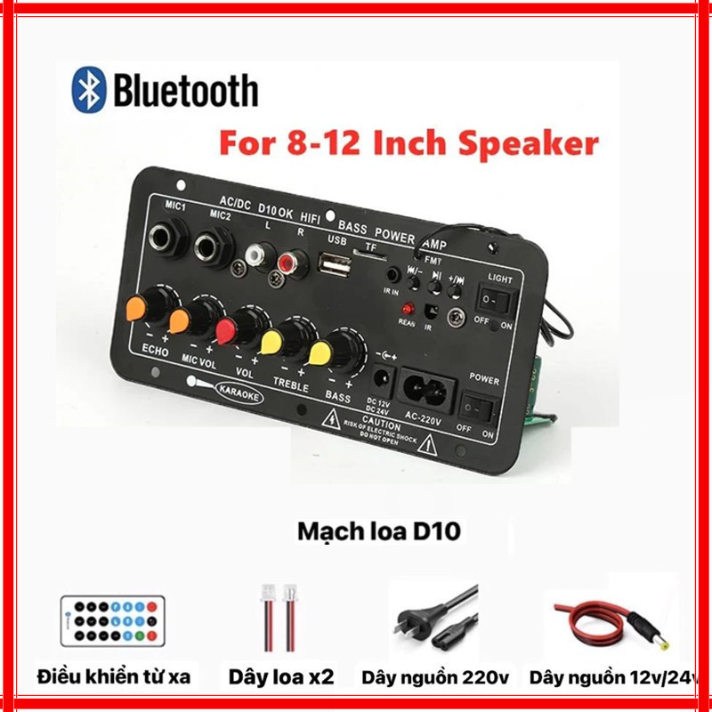 Bo mạch loa D100 Bluetooth 4.2 30-120w cho Loa gia đình, Karaoke DIY
