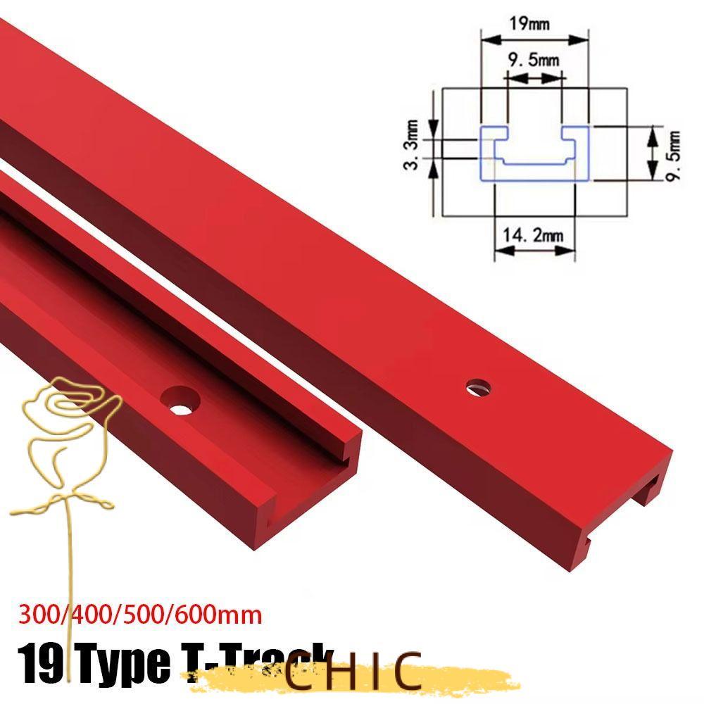 CHIC 1 Cái T-Slot Track, 300-600mm Hợp kim nhôm T-Track, T Slider Fixture Slot Slide 19 Loại 19x9.5m