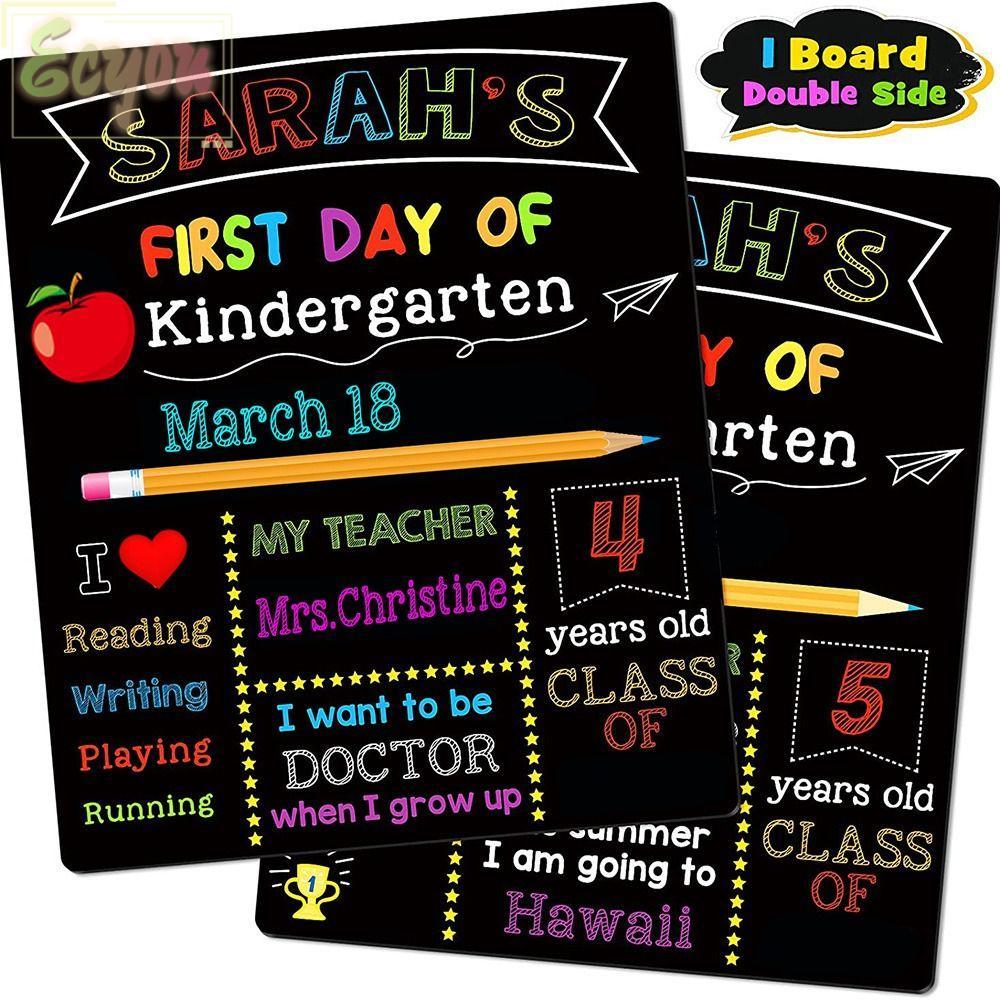 ECYOU School Board Boys Girls Back to School Chalkboard 1st Day of School Sign 10 "x12"