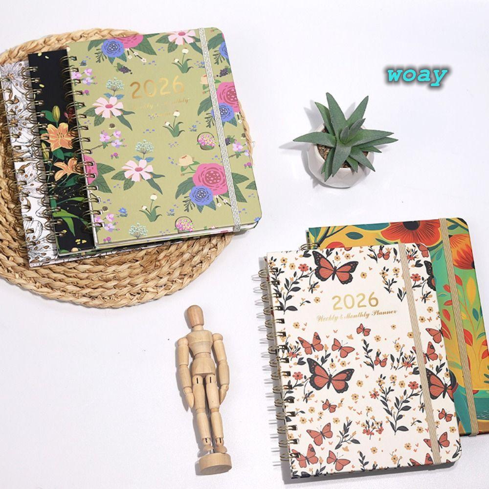 Lịch WOAY 2026, Hàng tuần và Hàng tháng Jan.2026 - Dec.2026 2026 Planner, A5 Chương trình nghị sự Sổ