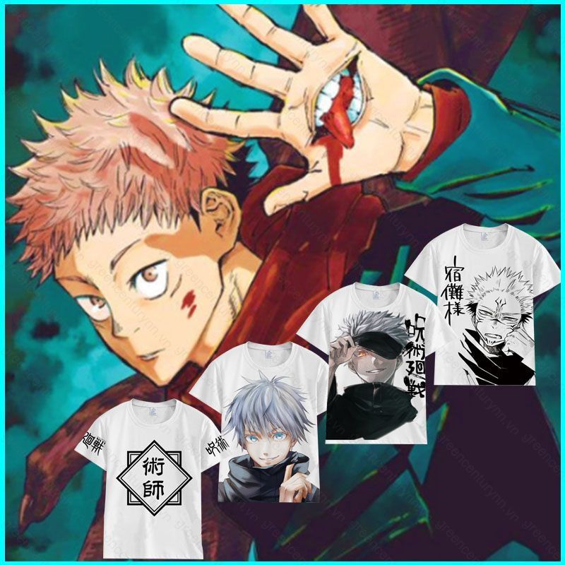 GN Jujutsu Kaisen Áo Thun Top Cosplay Itadori Yuji Kugisaki Nobara Áo Sơ Mi Thể Thao Tay Ngắn Tee Tr