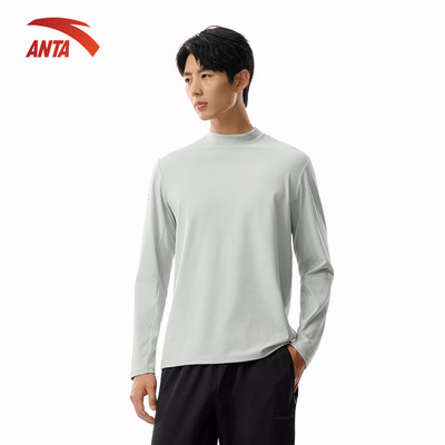 ANTA Áo Thun Dài Tay Nam Cổ Đứng, Nhanh Khô, Giữ Ấm Áo Thun Thể Thao 952547402