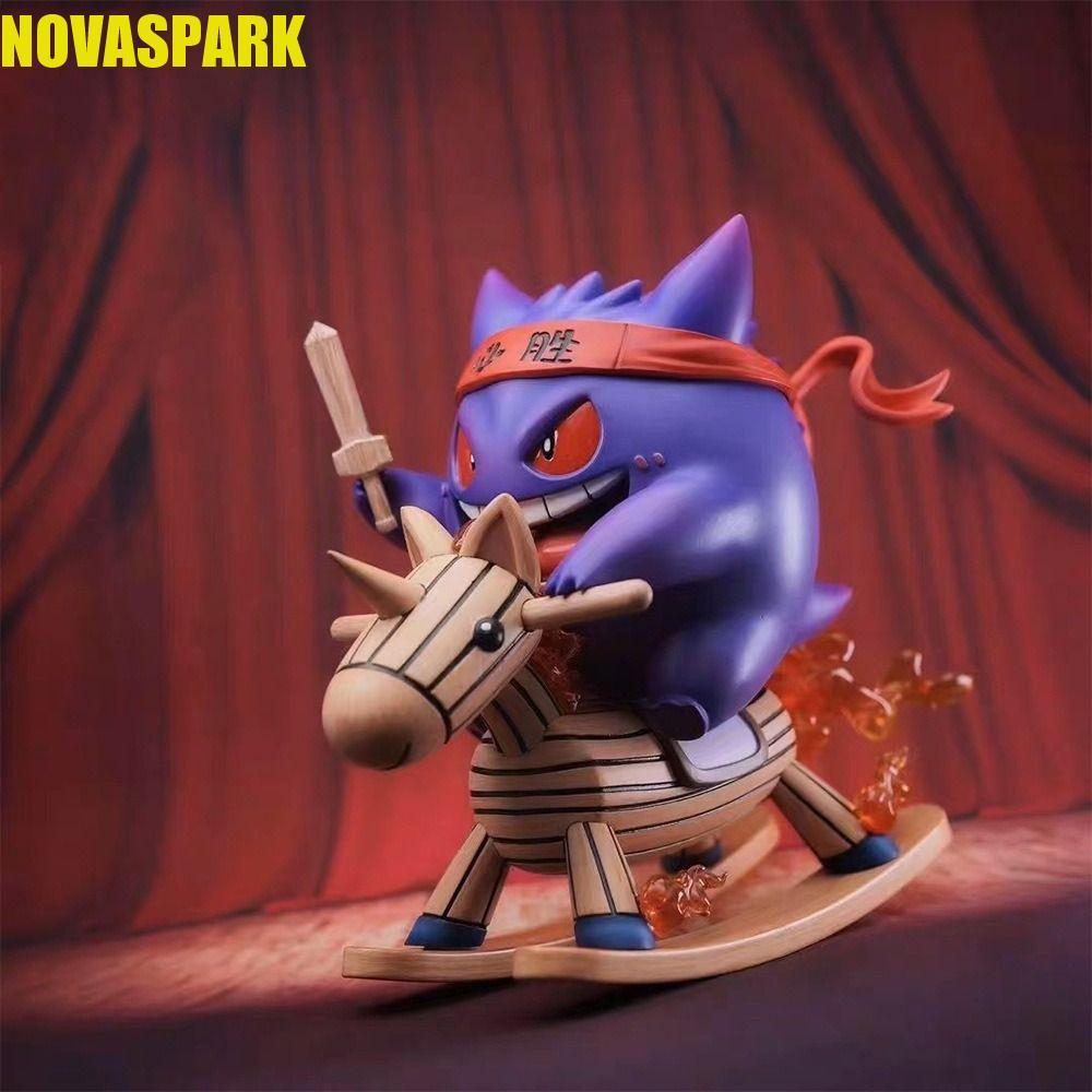 NOVASPARK Anime Nhân Vật Hành Động, Psyduck & Gengar Rocking Marco Pada Duck Anime Mô Hình Búp Bê, H