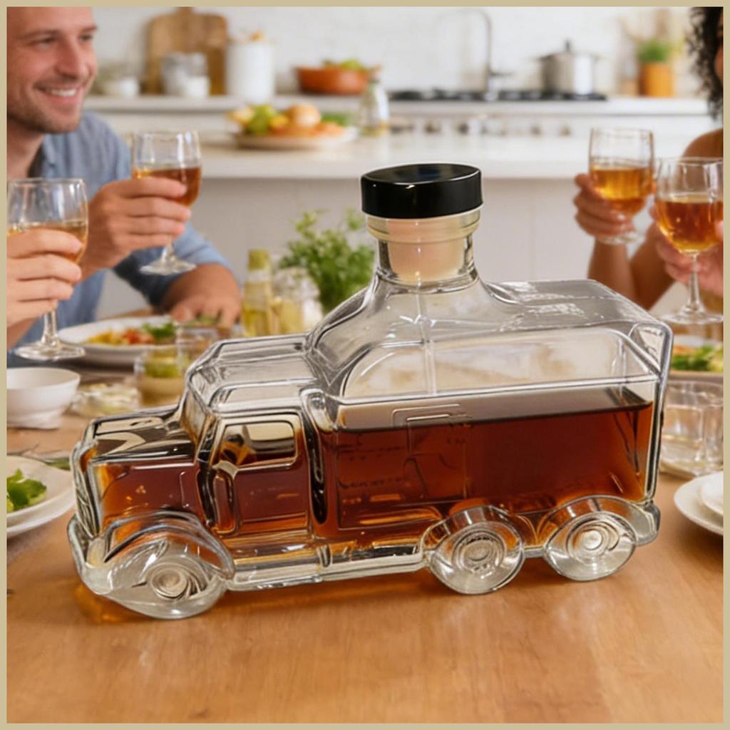 Bình đựng rượu Bourbon Nửa xe tải Bourbon Pourer 375ml Hộp đựng rượu nhà bếp có nút chặn để lưu trữ 