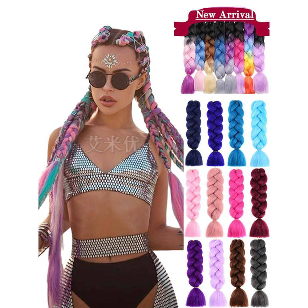 tóc giả thắt bím Tóc giả bím tóc lớn có thể phân biệt Jumbo Braids xpression