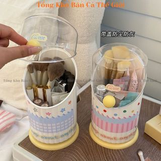 Hộp Đựng Cọ Trang Điểm Bảo Quản. Ống Ngăn Chống Bụi Có Nắp Nhiều Ngăn Sang Trọng Để Bàn Tiện Lợi Chất Liệu Nhựa ABS