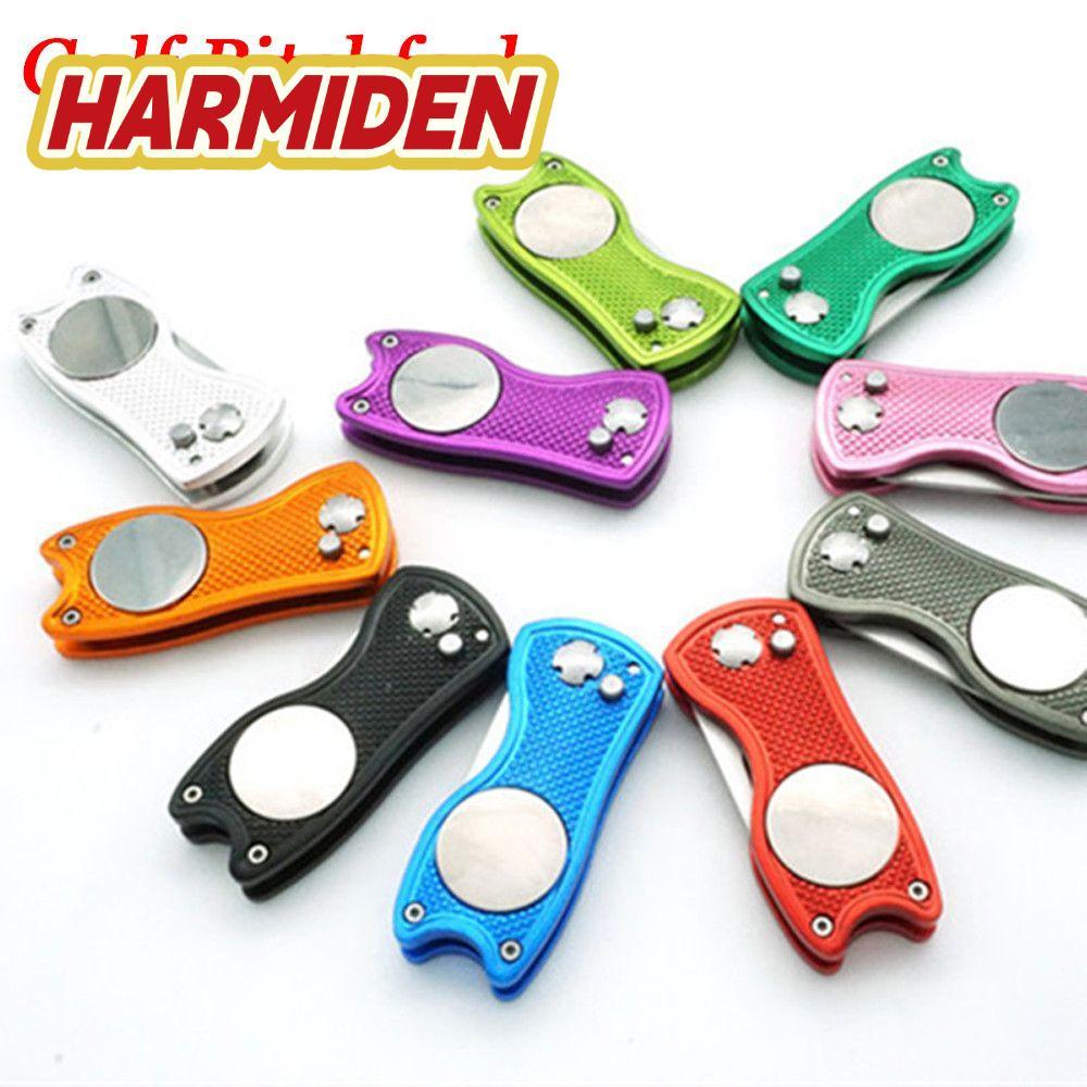 HARMIDEN 7 Màu Golf Pitchfork Di Động Switchblade Training Pitch Groove Cleaner