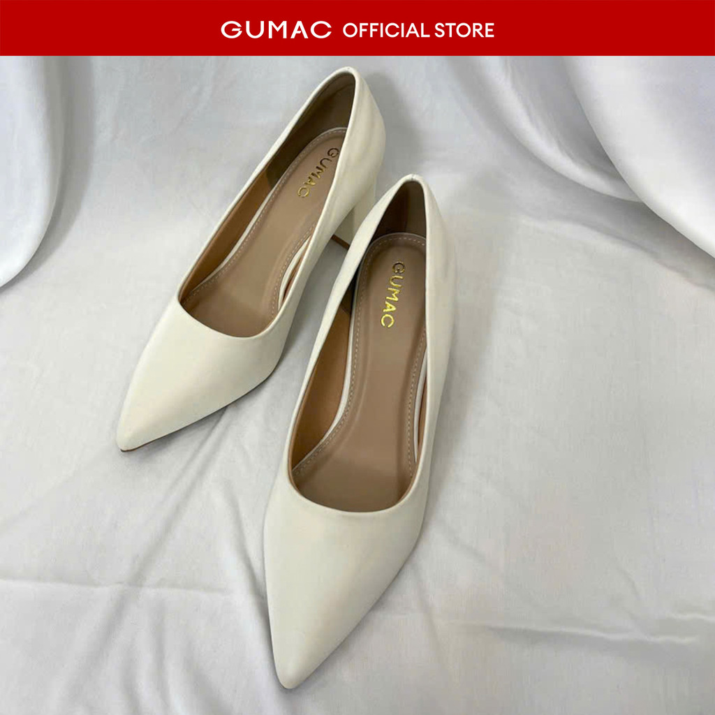 Giày cao gót nữ GUMAC cơ bản cao 6cm chất liệu da mềm GF12070