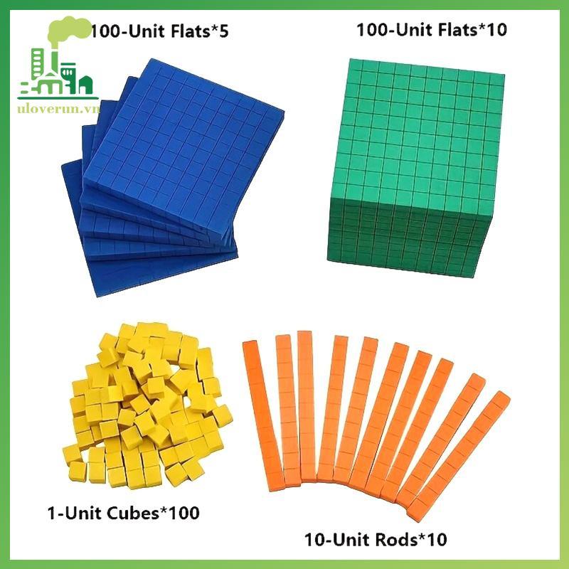 Uloverun Ten Blos Complete Set Kids Math Plaything Math Blos Plastic Base Ten Set Cube Kids Math Pla
