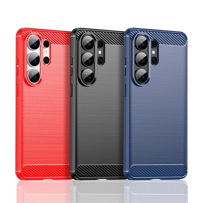 Ốp lưng bằng sợi Carbon silicon cho Samsung Galaxy S26 Ultra S26 Edge cho Samsung S26 Ultra