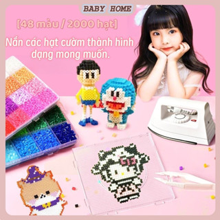 Hạt Xếp Đồ Chơi DIY Bộ Xếp Hạt Trẻ Em Ủi Nhiệt ABS Nhựa Combo Đầy Đủ Xếp Hình Pixel 24/48 Màu