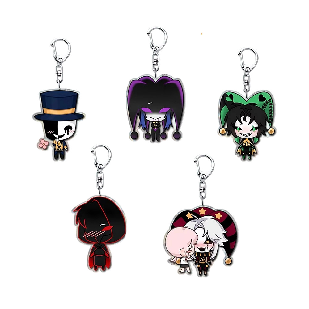 ’The Freak Circus‘ 6cm Acrylic Keychain - Pierrot & Chibi Character Circus Scene Charm