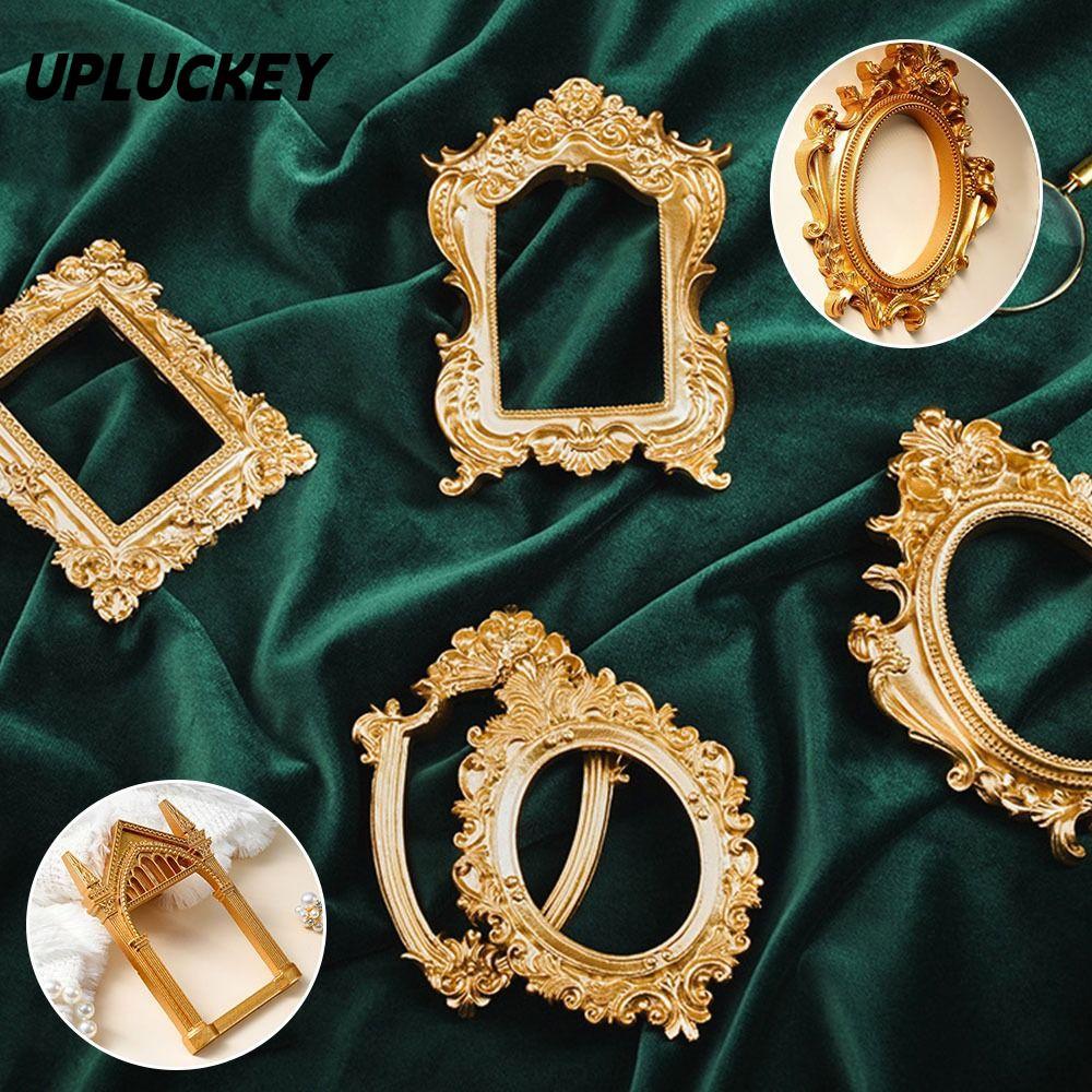UPLUCKEY DIY Shadow Box Frame, Gold Mini Photo Frames, Creative DIY Wedding Photo Display Frame Quà 