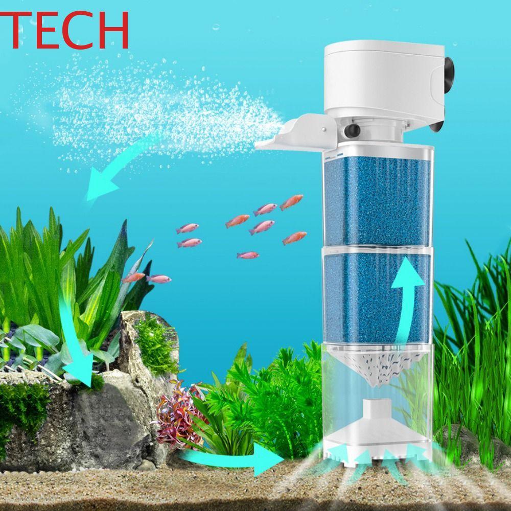Bộ lọc chìm bể cá TECH, Bộ lọc tích hợp có thể tháo rời Lọc nước, Máy hút phân cá Máy bơm tuần hoàn nước bằng nhựa Tắt tiếng Bộ lọc phân cá cho bể cá