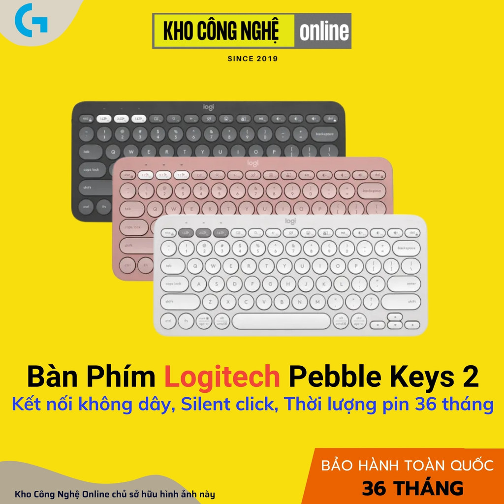 Bàn Phím Logitech Pebble Keys 2 K380s (Hàng Chính Hãng)