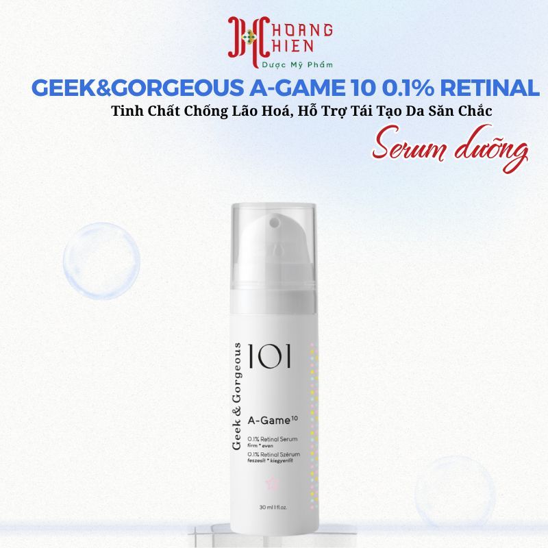 Tinh Chất Chống Lão Hoá, Hỗ Trợ Tái Tạo Da Săn Chắc Geek&Gorgeous A-Game 10 0.1% Retinal 30ml