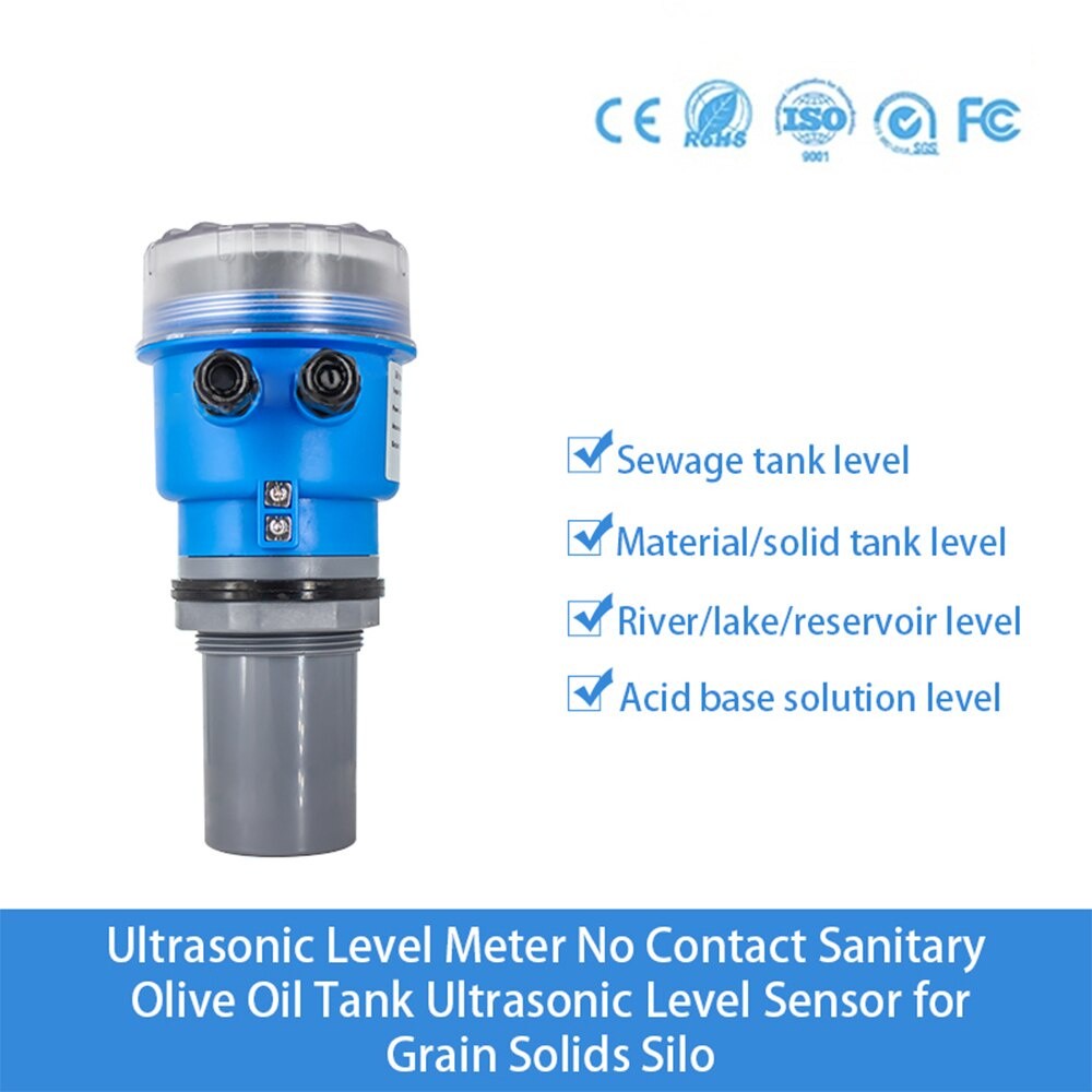 4-20ma RS485  10m 15m 20m Noncontact Ultrasonic Level Meter Oil  Fuel Tank Level Sensor Liquid Water