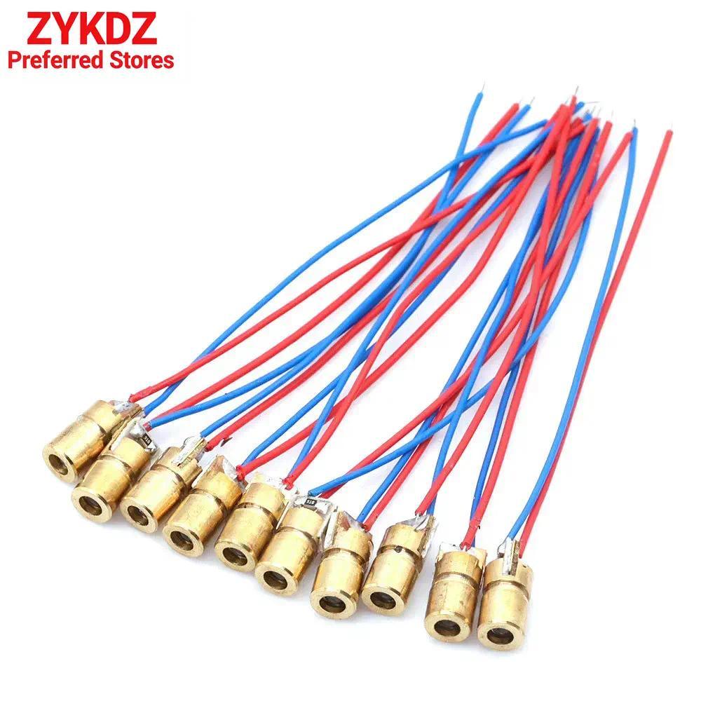 10 Cái / lốc Điốt Laser 5mW 650 nm Diodo Chấm Đỏ Laser Diod Mạch 3V / 5V 5mW 650nm Mô-đun Con trỏ Đầ