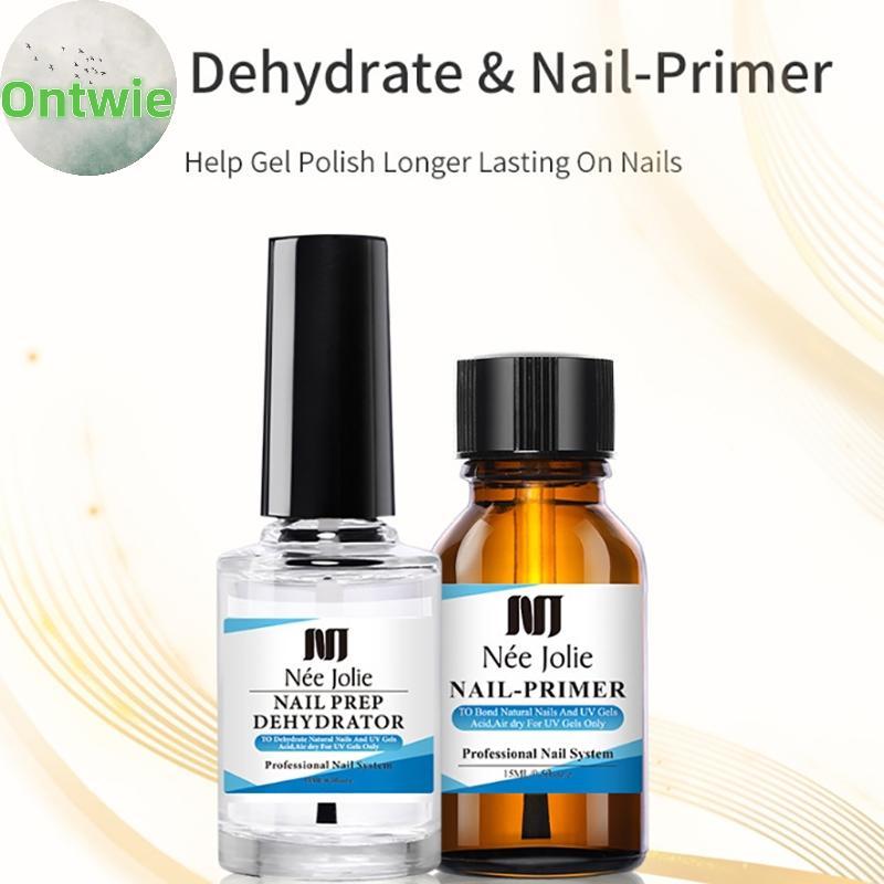 Ontwie 15ml Nail Primer Nail Prep Dehydrate Base Top Coat Gel Sơn móng tay Không cần đèn LED UV Nail