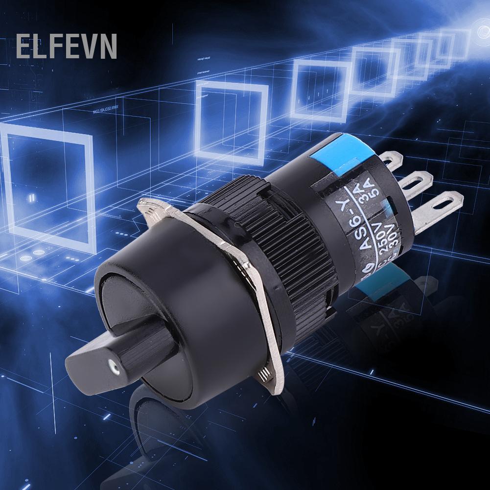 Elfevn ERYUE Chính Xác 5 CÁI ASY?6 Công tắc núm chọn tròn cho thiết bị gia dụng Lỗ gắn 16mm Thiết bị