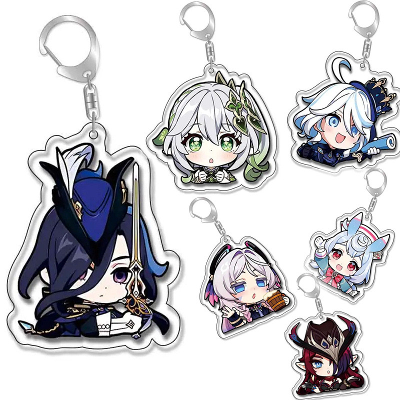 Fire Game Gen Impact Kaedehara Kazuha Wanderer Balladeer Venti Xiao Cosplay Keychain Acrylic Keyring