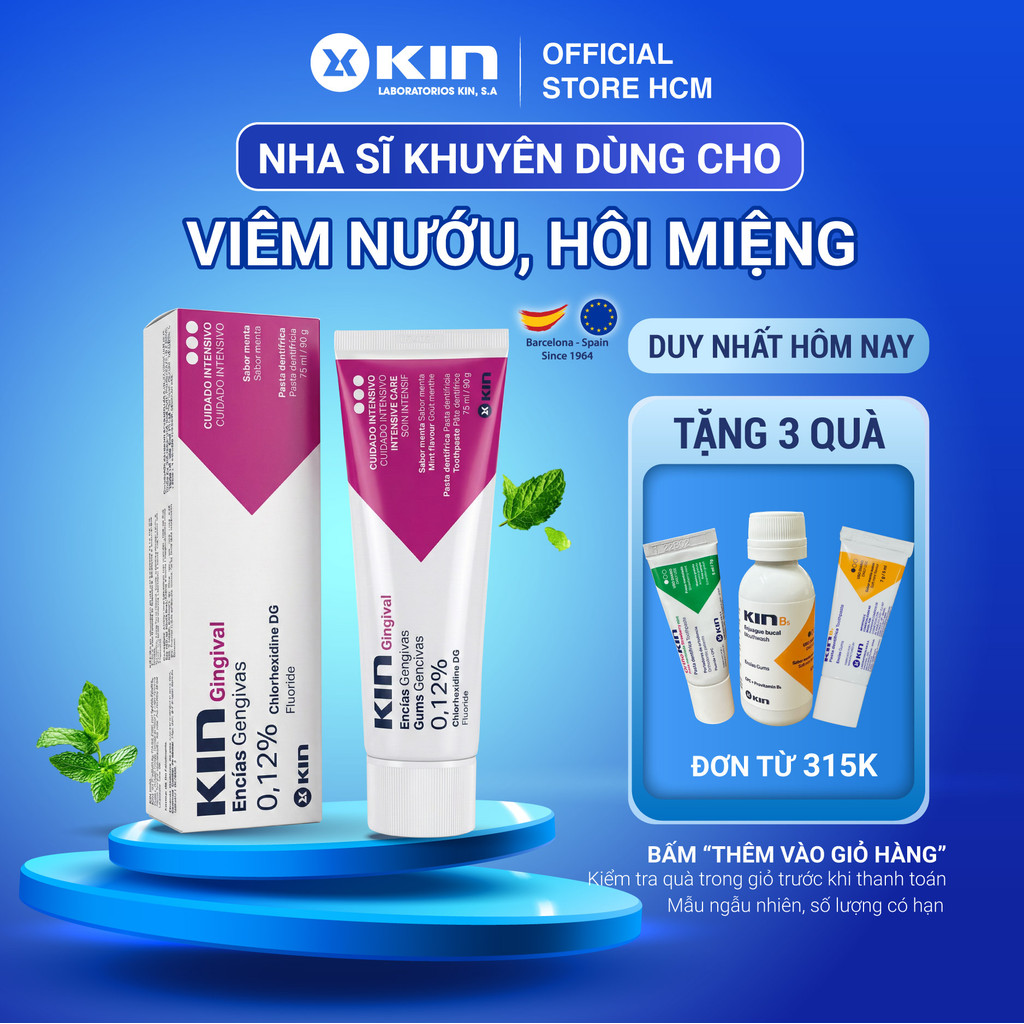 Kem Đánh Răng Kin Gingival Dùng Cho Viêm Nướu, Chảy Máu Chân Răng, Hôi Miệng, Sâu Răng 75ml