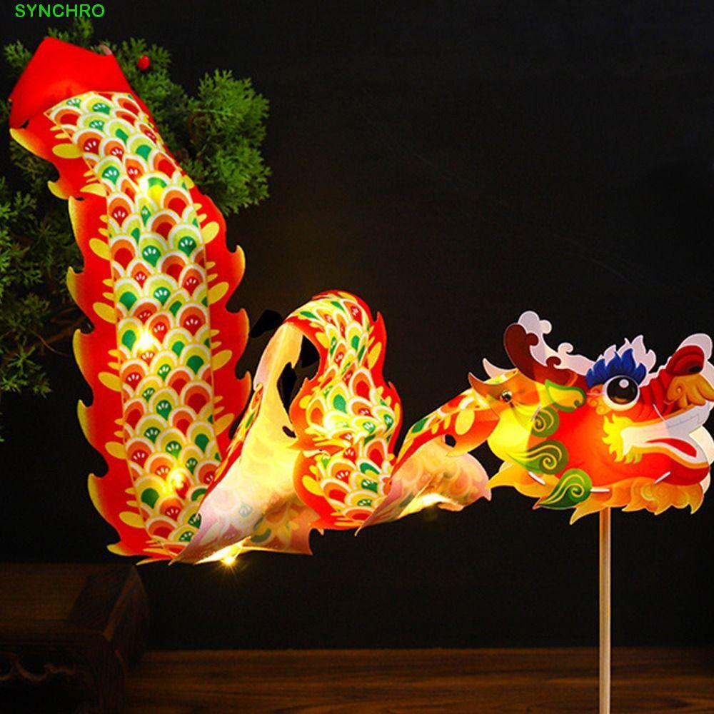 Đèn lồng múa rồng SYNCHRO, Đèn lồng rồng cầm tay chúc phúc truyền thống, Túi chất liệu DIY Trung Quố