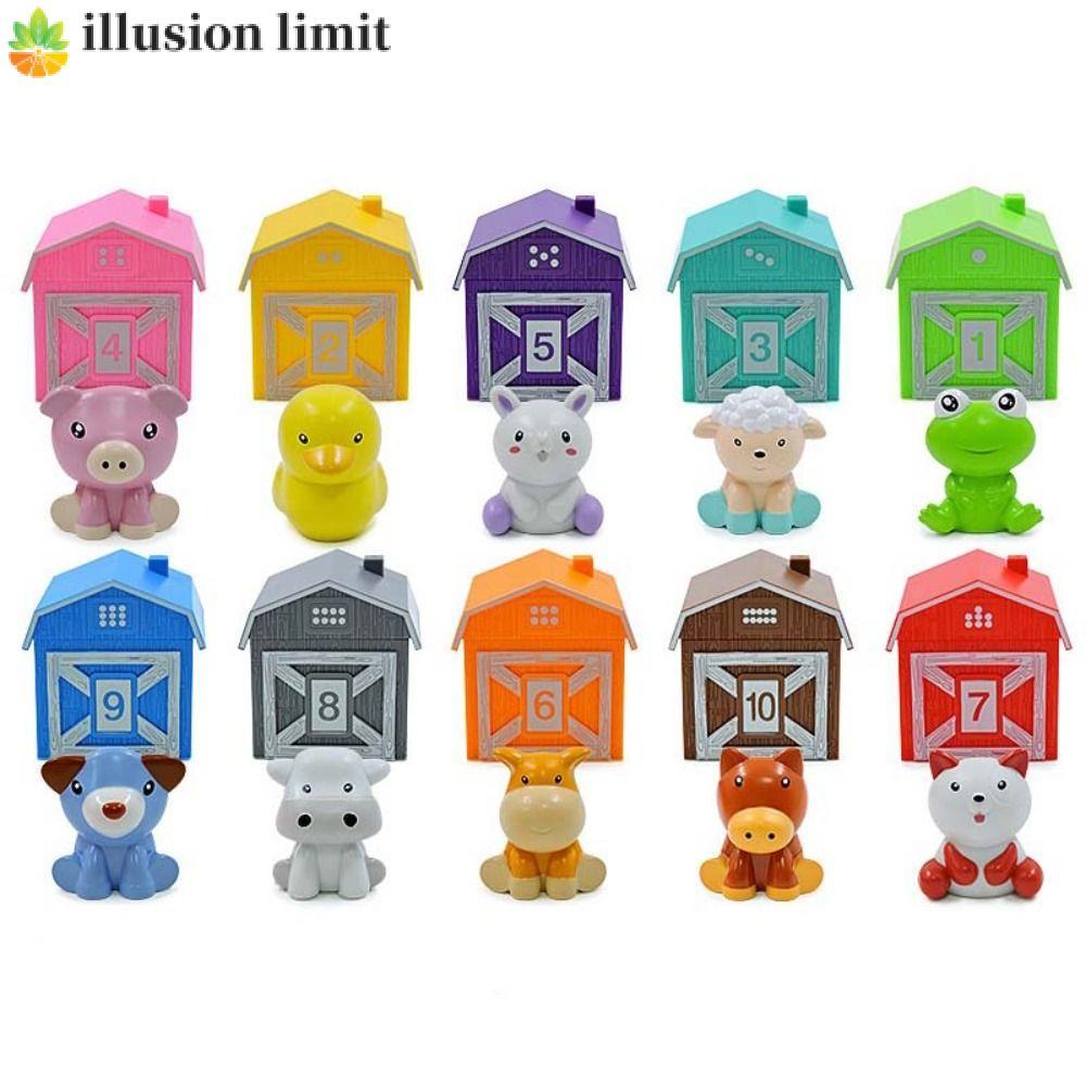 ILLUSION LIMIT Animal Finger Puppets Nhựa Montessori Đồ chơi trẻ em