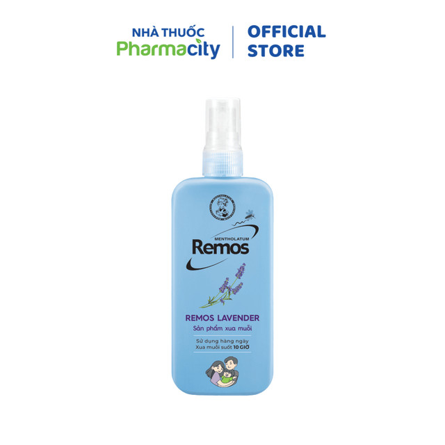 Xịt Remos hỗ trợ xua muỗi hương hoa oải hương Mentholatum Lavender (60ml)