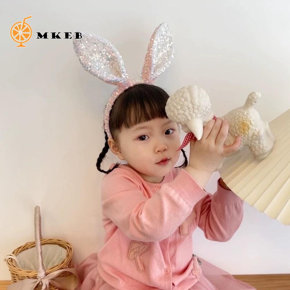 MKEB Easter Bunny Headband - Phim Hoạt Hình Sequin Bunny Ears, Đạo cụ Chụp Ảnh Dễ Thương cho Phụ Kiệ