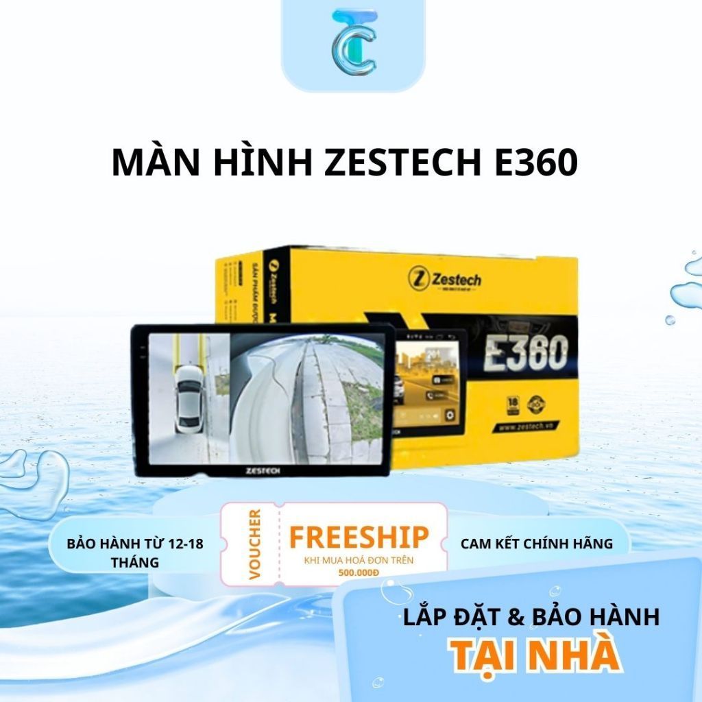 New  Màn Hình Zestech E360 | Liền Camera 360 | Kèm Quà Tặng Áp Suất Lốp