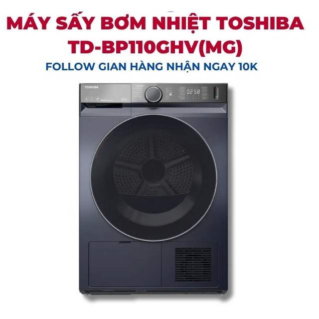 Máy sấy cửa trước Inverter Toshiba 10KG TD-BP110GHV(MG) - Bảo hành 24 tháng