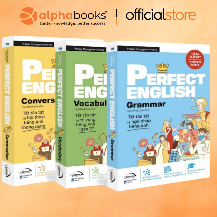 Sách > Ăn Dặm Tiếng Anh - Perfect English: Vocabulary + Conversation + Grammar (Combo 3 Cuốn Tùy Chọ