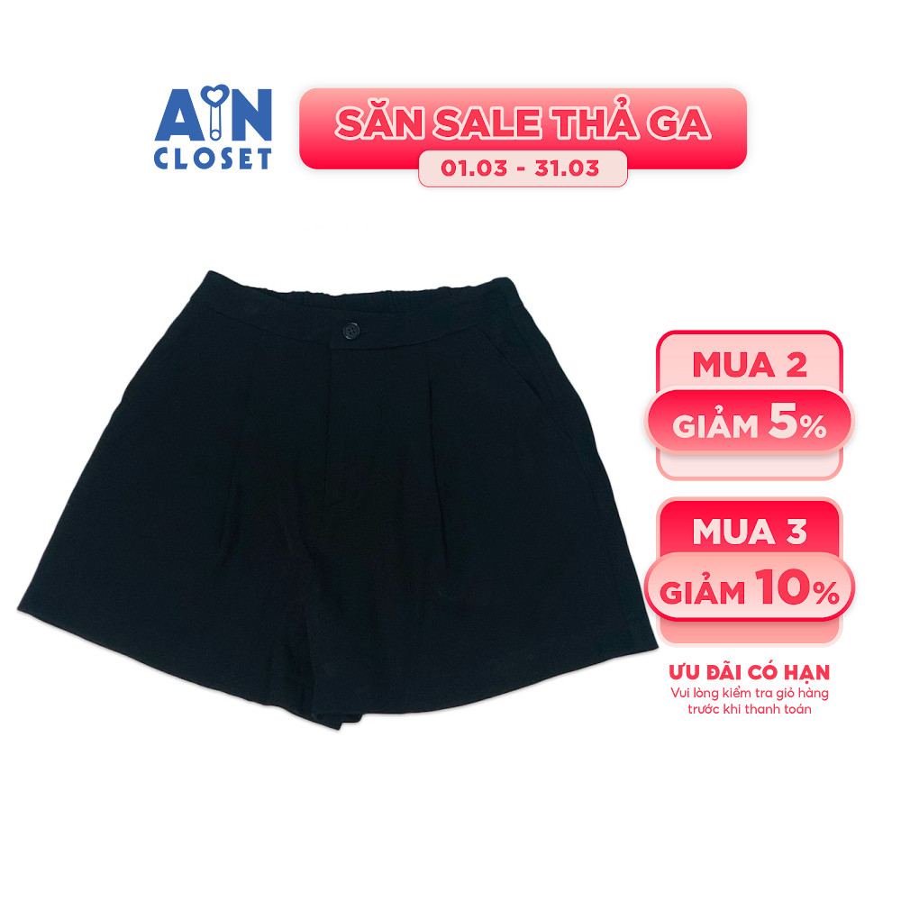 Quần đùi cho mẹ Đen chéo Hàn - AICDMEIEXNEP - AIN Closet