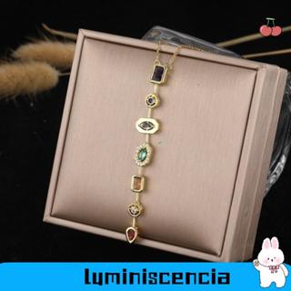 Dây chuyền xương đòn LUMINISCENCIA, Vòng cổ hình chữ Y Zircon đầy màu sắc pha lê không đều, Mặt dây chuyền sang trọng thời trang Vòng cổ tua dài Phụ kiện trang sức