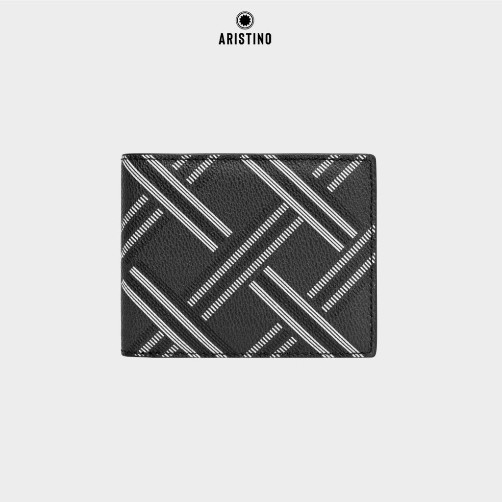 Ví Ngang Nam Aristino chất liệu da bò cao cấp, họa tiết Đan Lát - AWE0250Z2