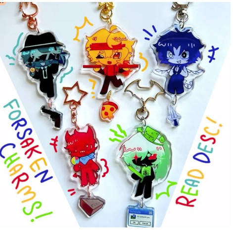 Forsaken Acrylic Connecting Keychain Charm || Double-Sided Design || Chance, Elliot, Two Time, 1x4, 